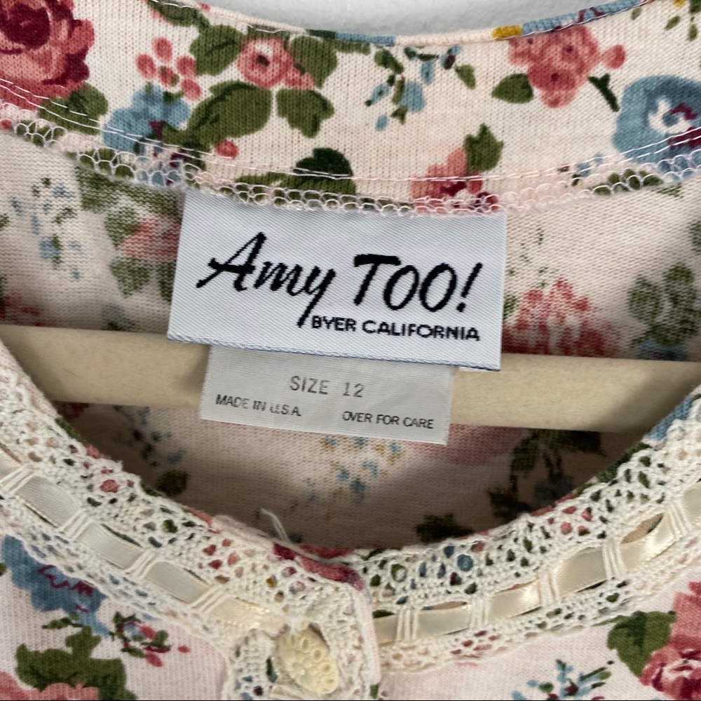 Amy Byer Floral Lace Girls Drop Waist Dress sz. 12 - Picture 6 of 16